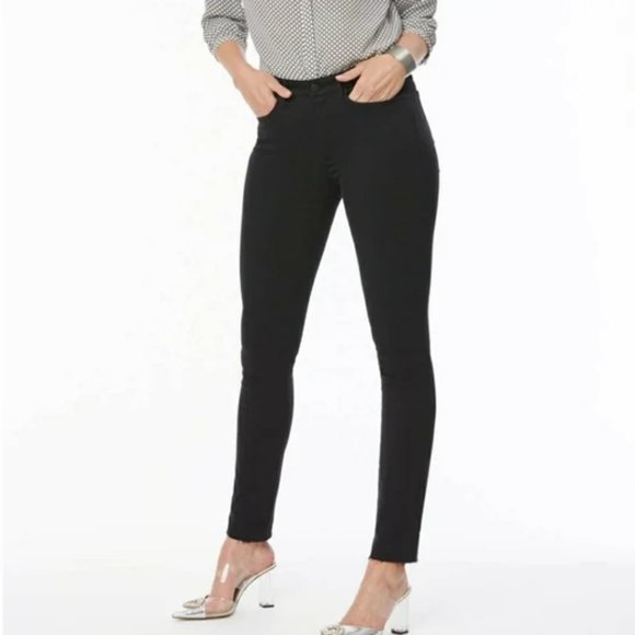 NYDJ Jeans ALINA Sculpting Stretch Denim Legging Black Pants SZ 12 NEW! - Picture 1 of 16